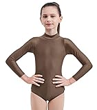 Mvefward Kids Girls Turtleneck Long Sleeve Leotard