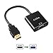 HDMI to VGA,GANA Gold-Plated HD1080P HDMI to VGA Adapter Converter Male to Female with Micro USB Power Cable & 3.5mm Audio Port Cable for PC Laptop HDTV Monitors Projectors Xbox 360 PS3 PS4(Black)