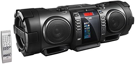 JVC Boomblaster w Bluetooth, Black iPhone5 Lightning Dock, RV-NB100BE6 (iPhone5 Lightning Dock Microphone Input, 40Watt, CD, DAB+, FM Tuner)