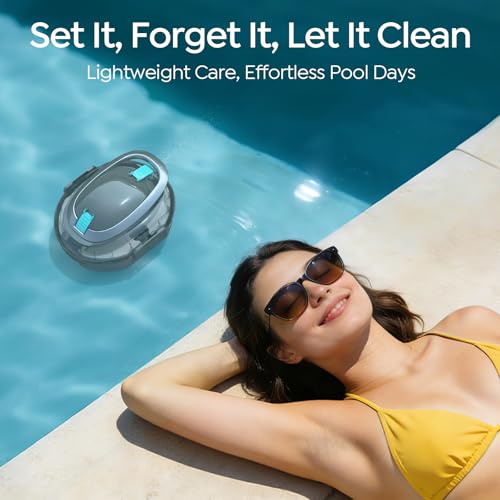 Cordless Robotic Pool Cleaner S2 with 90-Min Runtime, Slate Gray | Dual-Layer Filtration, Powerful Motors, Pool Vacuum for Above-Ground, Efficient Debris Removal, Auto-Parking Design, IPX8