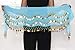 VISKEY Belly Dance Hip Skirt Scarf Wrap Belt Costume with Rows Gold Coins (Blue)