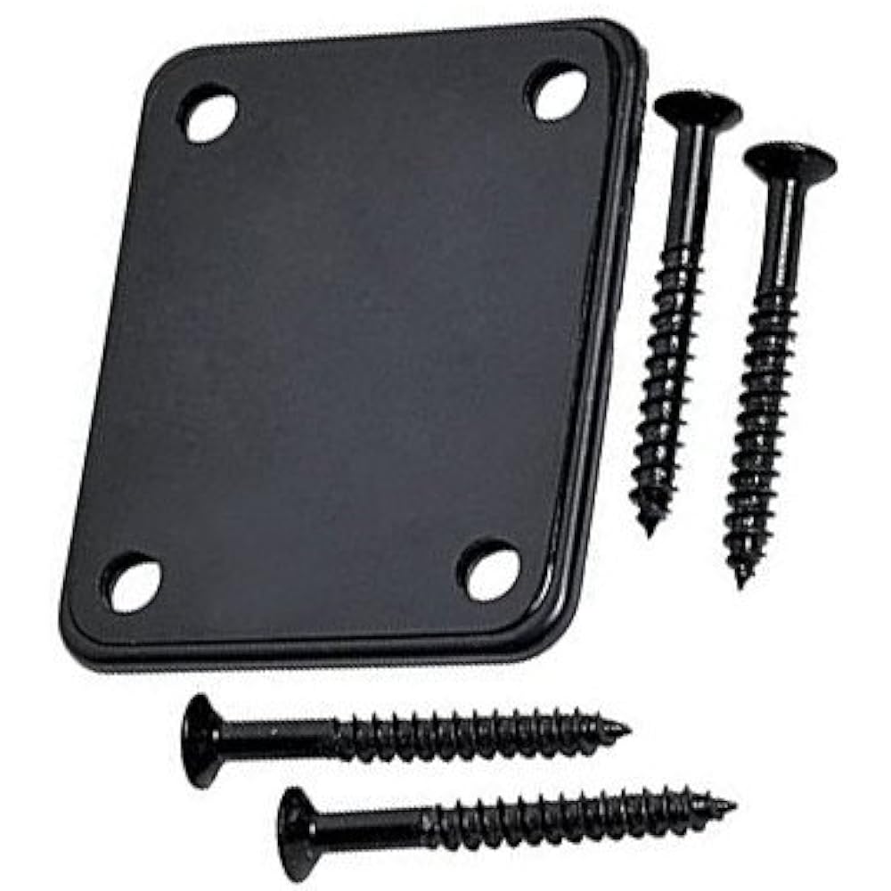 1 Set Electric Guitar Neck Plate With Screws For Strat Tele Precision