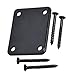 YMC 1 Set Electric Guitar Neck Plate with Screws for Strat Tele Guitar Precision,Jazz Bass Replacement, Black