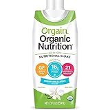 Orgain Organic Nutrition Shake, Sweet Vanilla Bean, Non-GMO, Kosher, Gluten Free, 11 Ounce, 12 Count, Packaging May Vary