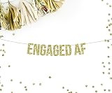 Engaged AF Gold Glitter Banner | engagement party | funny banner | bachelorette party decorations