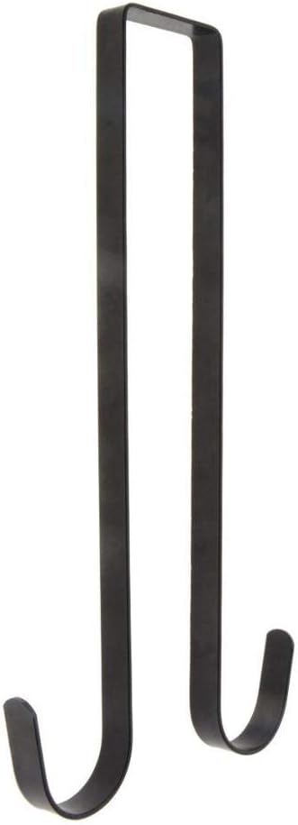 Wreath Hangers - Norgail 12 Inches Double Side Wreath Hanger Over The Door - Large Wreath Metal Hook for Christmas Wreath Front Door Hanger - Holds 2 Wreaths with This 2 Sided Hanger - Premium Sturdy Metal Black