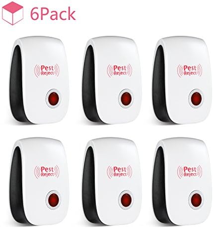 Ultrasonic Pest Repeller IBRE 6 Pack Pest Control Ultrasonic Repeller Plug In Electric Home Repellent Indoor Solution Pest Away Non Toxic Humans Pets Safe Pest Reject For Mosquito Flies Insects Rodent