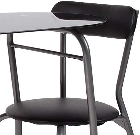 Black glass desk chair with vinyl seat, priced at $96.60.