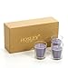Hosley Premium, Highly Scented Set of 8, Lavender, Essential Oils, Votive Candles in Clear Glass. Burns upto 12 hours each. Great Gift for Home, Patio, Gardens, Spa, Wedding
