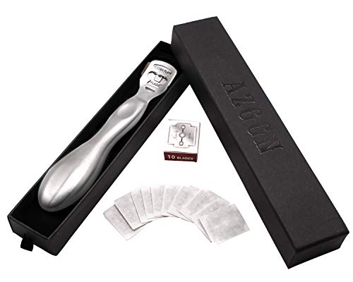 Foot Callus Shaver, 10 Blades Safety Heel Callous Remover Large Stainless Steel Handle Feet Razor - Thumbnail 6