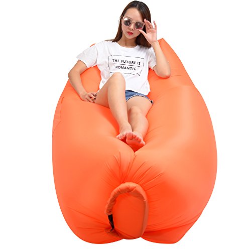 iZEEKER Inflatable Lounger Wind Breezy Pouch Couch Windbed Cloud Air Chair Sofa Bed Lazy Bag Been Sleeping Sand Beach Laybag Blow Up Original Fast Hangout Outdoor Hammock Lounge Adults Kids