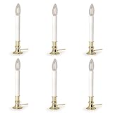 Brass Plated Candle Lamps with On/Off Sensor - Pack of 6 with 8 Suction Cups