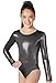 Balera Leotard Girls One Piece For Gymnastics With Metallic And Long Sleeves For Practice And Competition