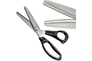 Serrated Scalloped Edge Pinking Shears, Multifunction Stainless Steel Shears Tailor Scissors, Professional Zig-Zag Cut Scisso