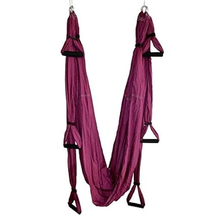 Omitree Deluxe 660 Lb Decompression Inversion Therapy Yoga Swing Aerial Hammock Flying Yoga Strap - Purple