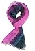 v28 Womens Multi Radient Colors 100% Pure Silk Scarf (41 x 69 inches, PurpleGreen)