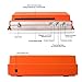 Portable Vintage Record Player for 7-inch Vinyl, 2-Speed Bluetooth Turntable with Tone Control Speaker, Rechargeable Battery (Orange)thumb 2