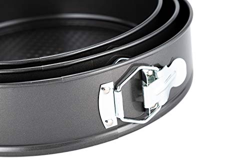 Xena 3 Piece Iron Non-stick Leakproof Round Springform Cheesecake Pan Removable Bottom Set, 9.5" 10" 11" Inch Cake Restaurant Kitchen Utensil Supplies Accessories Bakeware - Thumbnail 2