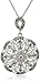 Sterling Silver, Marcasite, and Clear Crystal Flower Pendant Necklace, 18