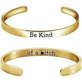 Blue Drop Be Kind of a B Bangle Stainless Steel Engraved Cuff Bracelet Opening Adjustable Inspirational Gifts Jewelry