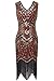 BABEYOND Women's Flapper Dresses 1920s V Neck Beaded Fringed Great Gatsby Dress