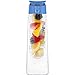 Vremi 24 Oz Fruit Infused Water Bottle - BPA Free Sports Water Bottle with Fruit Infuser Filter and Flip Top Lid Cap - Large Tritan Plastic Eco Drinking Clear Reusable Travel Water Bottles - Blue