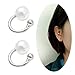 Faux Pearl U Studs Ear Crawler Earrings Cuffs Climber Ear Wrap Pin Vine Non-pierced Charm Clip On Jewelry Small Pearl Silver Tone