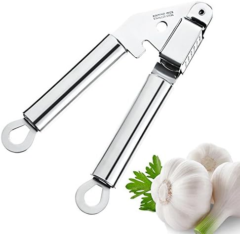 TAFOND Stainless Steel Garlic Press Peelers Ginger Crusher Grater Garlic Cloves Chopper Mincer