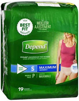 Depend Fit-Flex Underwear for Women Small Maximum Absorbency - 2 Packs of 19 ct