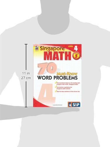 Singapore Math – 70 Must-Know Word Problems Workbook for 5th Grade Math, Paperback, Ages 10–11 with Answer Key (Volume 3)