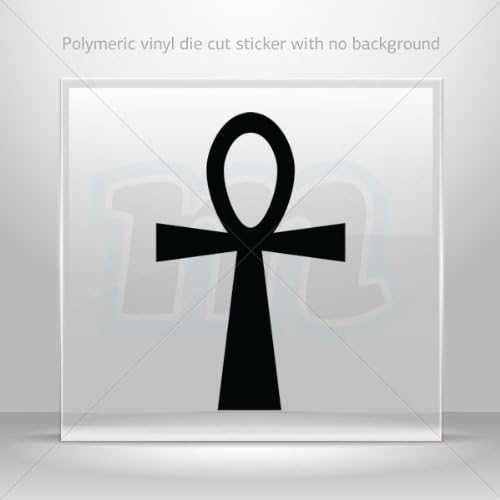 Decal Stickers Egyptian Cross Key Of The Nile Ansate Tablet Black (10 X 6.33 Inches)