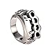Silver Biker Ring 316L Stainless Steel Boxing Gloves Hand Buckle Soft Gothic Sz 7-13