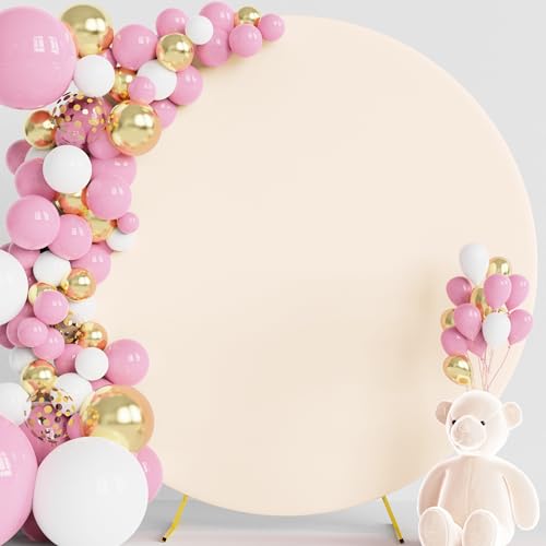 Wokceer Round Backdrop Cover Beige Round Arch