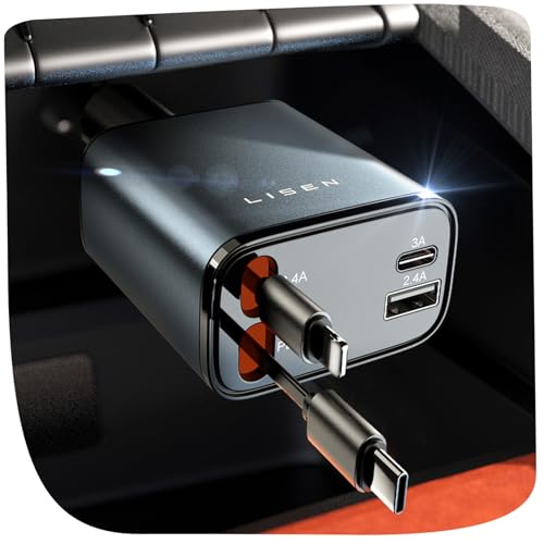 84W Zigarettenanzünder USB C Einziehbares Auto Ladegerät Adapter, 2026 Personalisierte Geschenke für Männer Frauen, Vatertagsgeschenke für Papa, Auto Zubehör Camping Gadget für iPhone 17 Pro Max