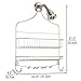 mDesign Extra Wide Metal Wire Bathroom Tub and Shower Caddy, Hanging Storage Organizer Center with Built-in Hooks and Baskets on 2 Levels, Rust Resistant - Satin
