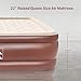 missyee Air Mattress with Built-in Pump Queen Size Raised, Air Mattress 22...