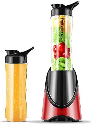 HUIFA Mini Juicer Portable Household Automatic Double Cup Configuration Six Leaf Blade 21 Oz Stainless Steel Metal Body Black 13.5 * 37cm a (color : RED, Size : 10 * 30.3cm)