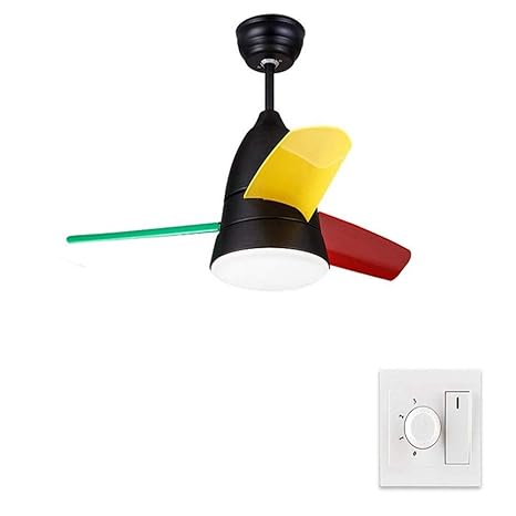 Child Macarons Ceiling Fan With Light Led Dimming Chandelier