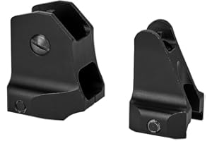 Front and Rear Low Profile D Fixed Iron Sight Set Combo，Full Metal Standard Optics Rapid Transition Backup Sight Lightweight 