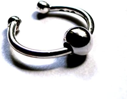 Illusion Non-pierced Earring, Ear Cuff, Fake Nose Ring, Fake Lip Ring, Clip on Ball, Fine Silver 1000%