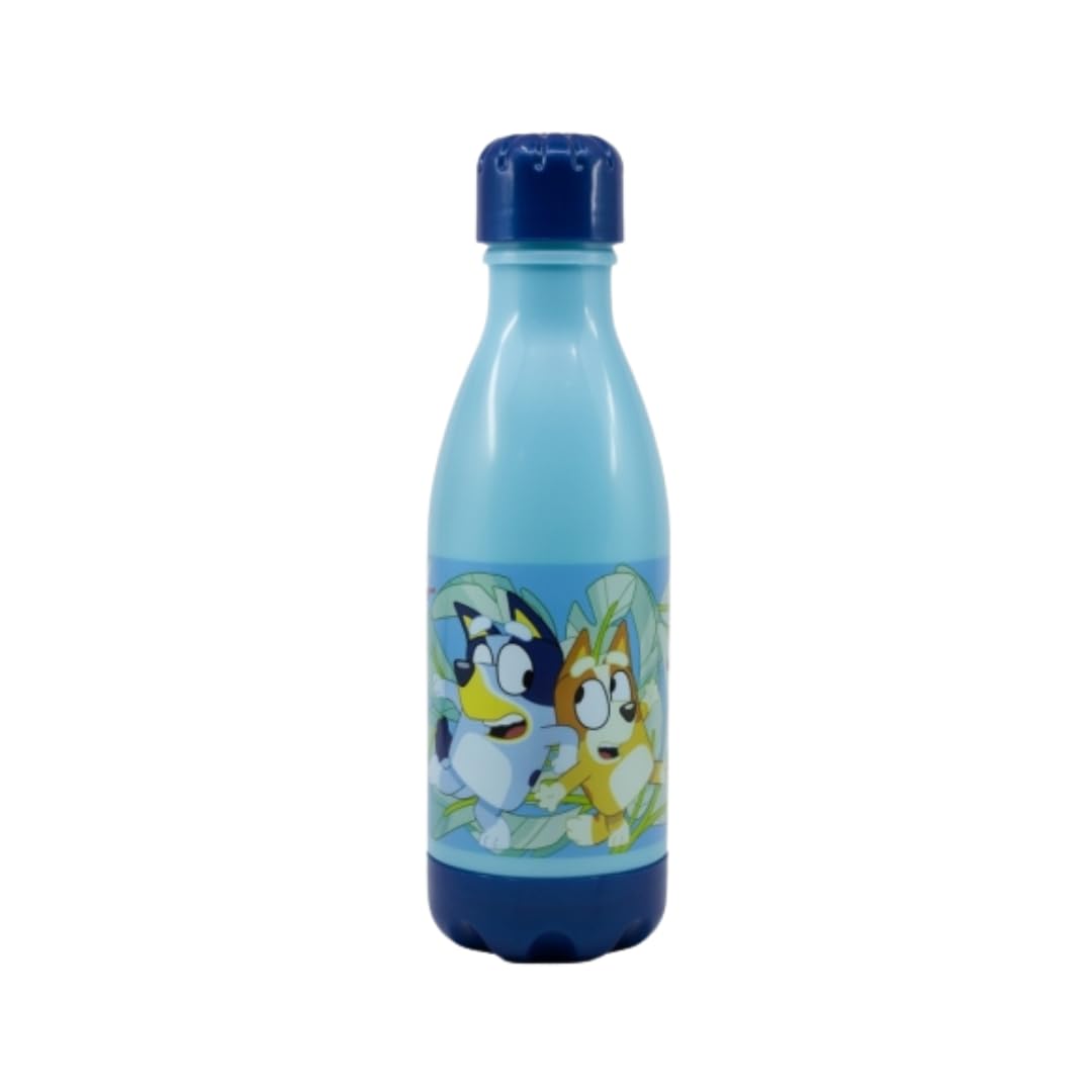 My sweety pop - BPA Free Plastic Water Bottle for Kids - Nursery - School - Holiday - Meal - 23.5cm - 560ml - Hydration - Gift Idea - Bluey - Blue - For Boys