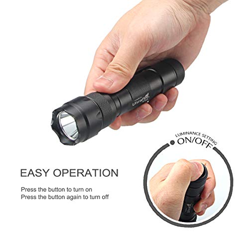 UltraFire WF-502B Single Mode 1000 Lumen Mini Tactical Led Flashlight Torch, and Duty Belt Flashlight Holster Holder with 360 Degrees Rotatable Clip - Thumbnail 2