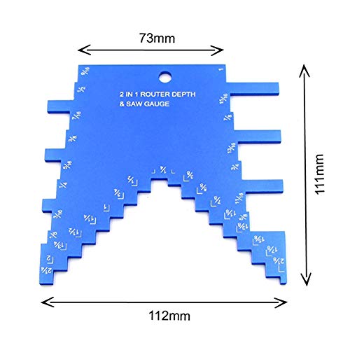 Step Depth Gauge for Router and Table Saw, Aluminum Ultimate Clarity Depth Gauge (Blue) - Thumbnail 2