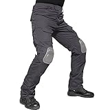 TACVASEN Men's Tactical Airsoft Paintball Ripstop Combat Trousers Airsoft Pants with Knee Pads Grey