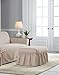 Serta | Relaxed Fit Durable Woven Linen Canvas Furniture Slipcover (Ruffle Ottoman, Khaki)
