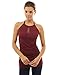 PattyBoutik Women Halter Keyhole Ruched Sides Top (Burgundy Small)