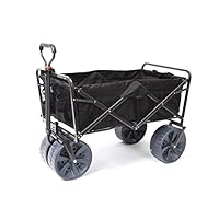 Mac Sports Heavy Duty Collapsible Folding All Terrain Utility Wagon Beach Cart (Black)