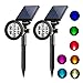Solar spotlights outdoor 7 led multi color Solar Garden Lights for the patio law garden (changing & fixed color) 2 pack