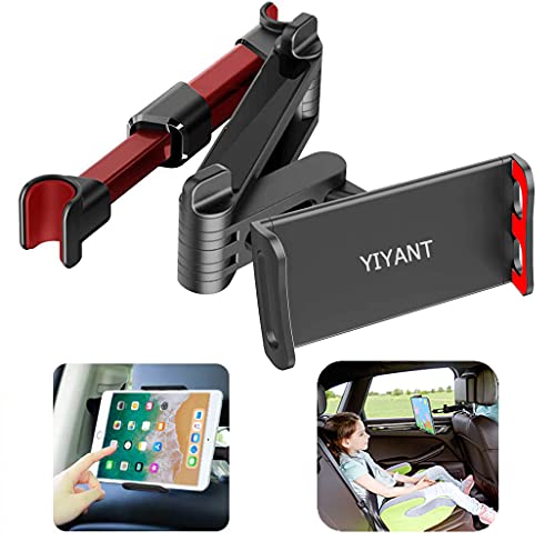 YIYANT Car Headrest Mount, Stretchable Car Backseat Seat Mount/Tablet Headrest Holder Universal 360ยฐ Rotating Adjustable for all 4"-10.6" cellphones/Tablet