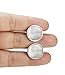 LOYALLOOK 8pcs Mens Silver Tone Mother of Pearl Shell Round Cufflinks and Shirt Stud Set Tuxedo Shirts Business Wedding
